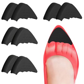 4 Pairs Shoe Toe Inserts, Adjustable Shoe Filler Inserts for Women Men, One Size Toe Cushion Fillers, Make Shoes Fit Half-Size Cushion Anti Loose & Prevent Heel Sliping (Black)