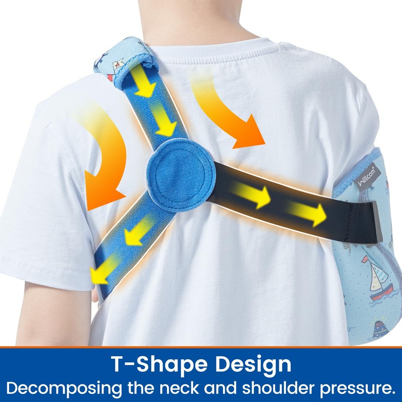 Willcom Child Arm Sling with Waist Strap, Kids Immobilizer Brace