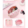 CPBER Small Makeup Bag for Purse, Mini Checkered Makeup Bags