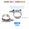 Glarks 2Pcs 41-46mm Stainless Steel T-Bolt Hose Clamps Turbo Intake
