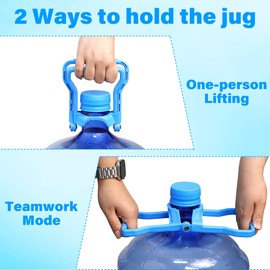 Gofriipai 5 Gallon Water Bottle Handle (2-Pack) – Heavy-Duty Water Jug Holder for Easy Carrying, Dual-Mode Design (Single/Dual-Person Lift), Ergonomic Grip – Fits Standard 5-Gallon Jugs