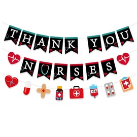 Thank You Nurse Banner for Nurse Appreciation Week Themed Party Supplies Decorations Thanks Nurse Backdrop Banner for Nursing School Party Decorations