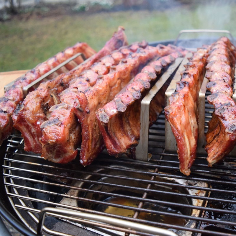 Stainless steel rib holder, RibRack for 6 all-round crispy spare