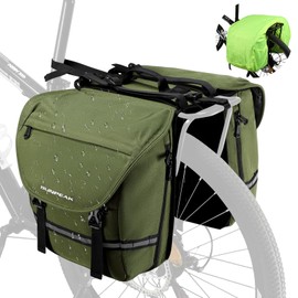 Sunpeak Bike Bag Accessories Panniers for Bicycle Rear Rack Bag 36L Waterproof Mountain Electric Bike Saddle Bag for Cycling Traveling Commuting Green