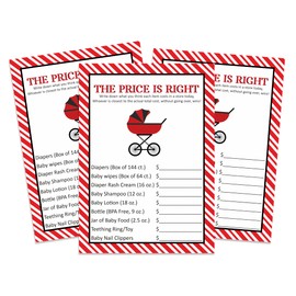 Inkdotpot The Price Is Right Baby Shower Game - Girl Baby Shower Fun Party Game Collection, Activities, Decorations, Ladybug Theme Party Supplies - Pack Of 50