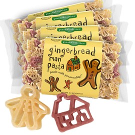 Pastabilities Gingerbread Man Pasta, Fun Shaped Gingerbread & House Noodles for Kids and Holidays, Non-GMO Natural Wheat Pasta 14 oz (4 Pack)