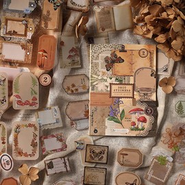 Junk Journal Stickers for Scrapbooking, 120Pcs Retro Flower Butterfly Nature Poem Stamp Letter Decorative Stickers for Scrapbook, DIY Crafts Album Phone Cases Laptops Calendars Notebook (Letter)