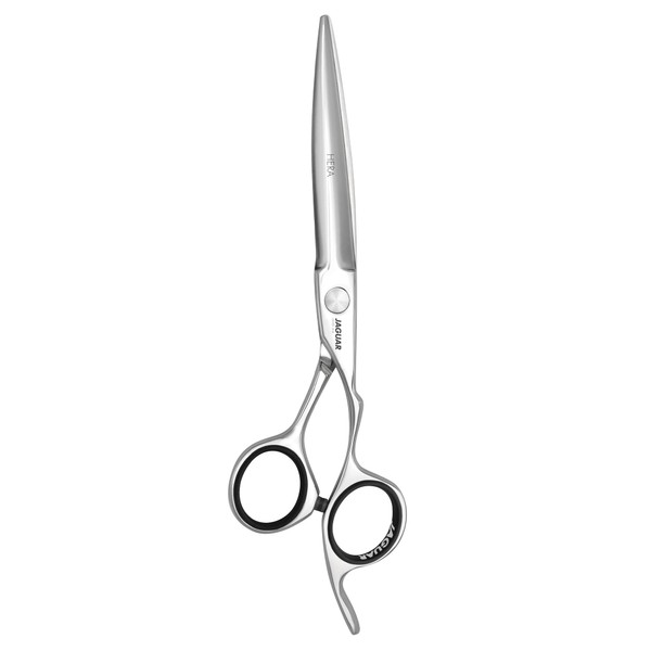 JAGUAR HERA Hair Scissors 6.25 Inches | Hairdressing Scissors in Crane Design with Forged Finger Hook and Rounded Dagger Blade | Polished | Made in Germany