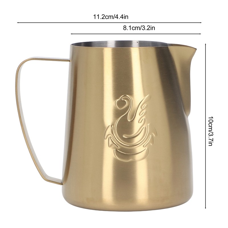 Frothing Cup 420ML 304 Stainless Steel Streamlined Cup Body Design