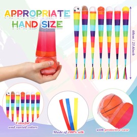 Leyndo 6 Pcs Throw and Catch Ball with Tails Colorful Sport Theme Throwing Play Balls Playground Sport Game Indoor Outdoor for Boys Girls Throwing Activities School, 25.59'' Long(Sport Balls)