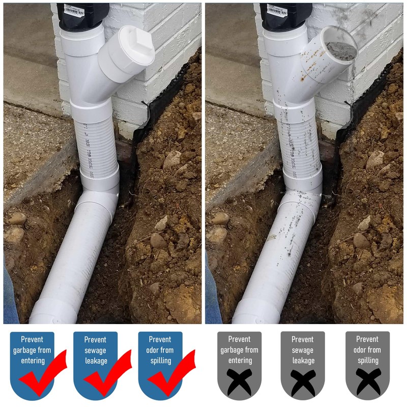 3“ PVC Sewer Cleanout Adapter with Plug - Efficient Drainage