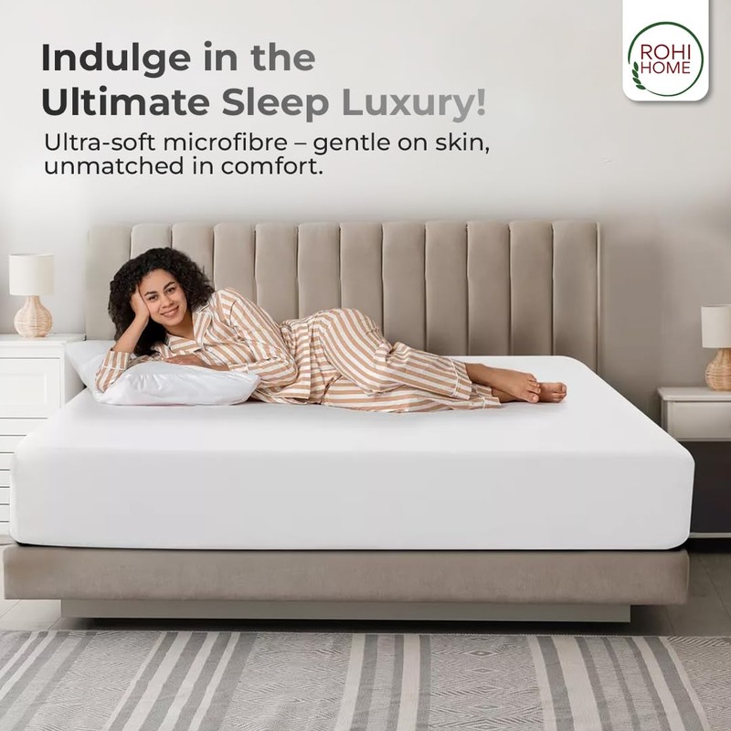 Rohi Super King Fitted Sheet 100% Microfibre – 16'' (40cm)