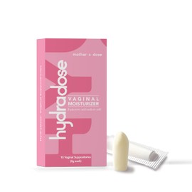Mother's Dose Hyaluronic Acid 10mg Suppository HydraDose- Hormone Free Moisturizer for Vaginal Dryness-USA Made in an FDA Registered Facility, 1 Month Supply- 10 Inserts