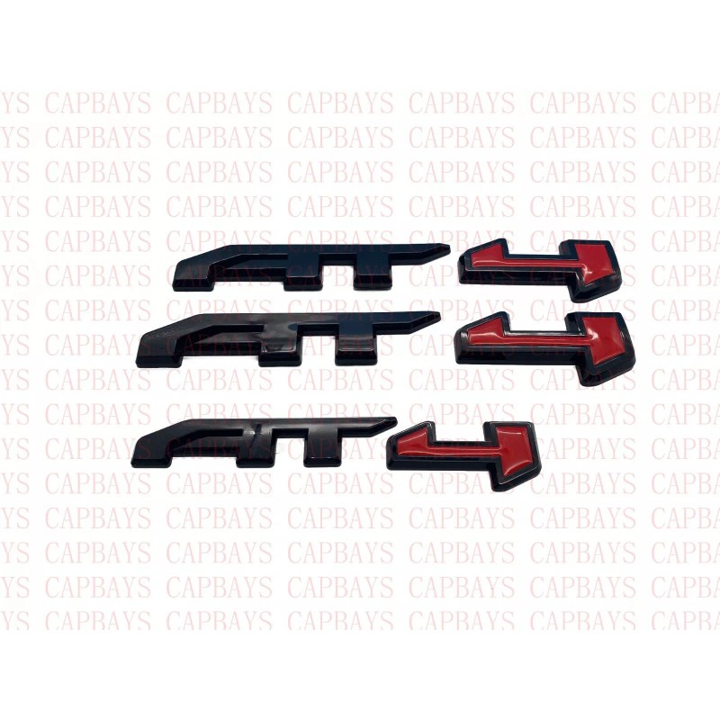overlay 3PCS Gloss Black Red AT4 Sierra Fit 2019-2025 GMC