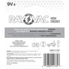 Rayovac High Energy 9V Batteries (4 Pack), Alkaline 9 Volt