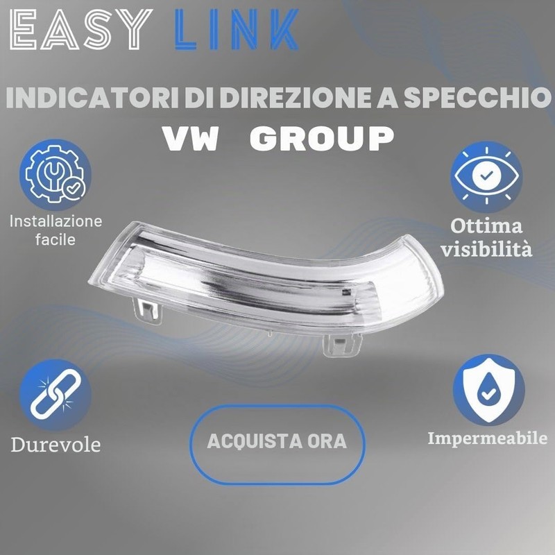 Easy Link Indicatore Laterale Specchietto Retrovisore Sinistro Lato Conducente Indicatore