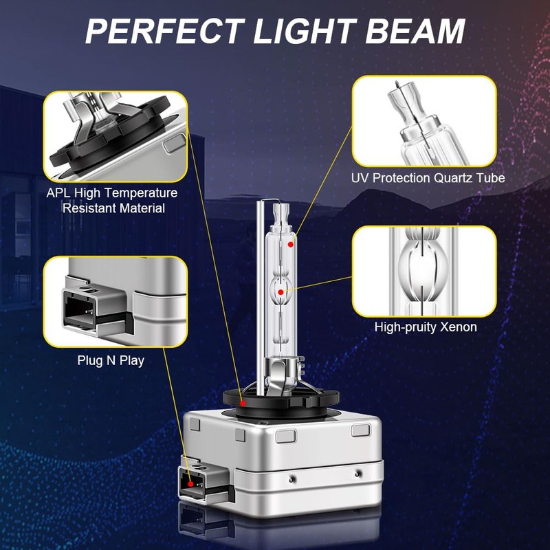 Erato D1S Xenon HID Headlight Bulbs,6000K 35W Diamond White, High