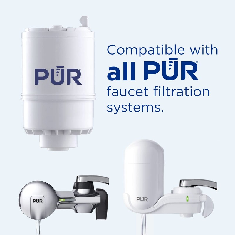 PUR Faucet Mount Replacement Filter 2-Pack, Genuine PUR Filter, 2-in-1