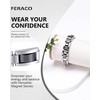 Feraco Mens Magnetic Bracelets, Classic Balck Titanium Stainless Steel Bracelet