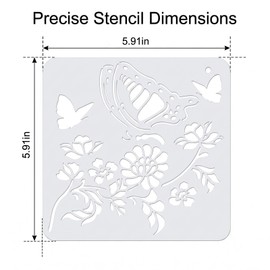 12 Pack Butterfly Stencils for Painting on Wood Walls, Large Reusable Stencil for Art Crafts, Spray Paint Template for Wallpaper Floor Canvas, Acrylic Painting on Floors Fabric