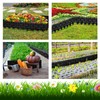 4 Pcs Black Faux Stone Garden Fence, Landscape Edging Border