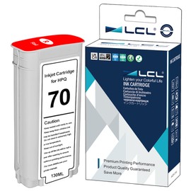 LCL Compatible Ink Cartridge Pigment Replacement for HP 70 C9456A 135ML High Yield for HP Designjet Z2100 Z3100 Z3100PS Z3200 Z3200PS Z5200 Z5400 (1-Pack Red)