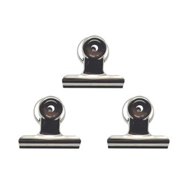 Magnetic Bulldog Clips – 3 Pack Stainless Steel Heavy Duty Clips with Strong Magnet – Ideal for Home, Office, Kitchen & School Use