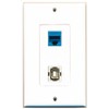 RiteAV 1 Port Cat6 Ethernet Blue 1 Port USB B-B