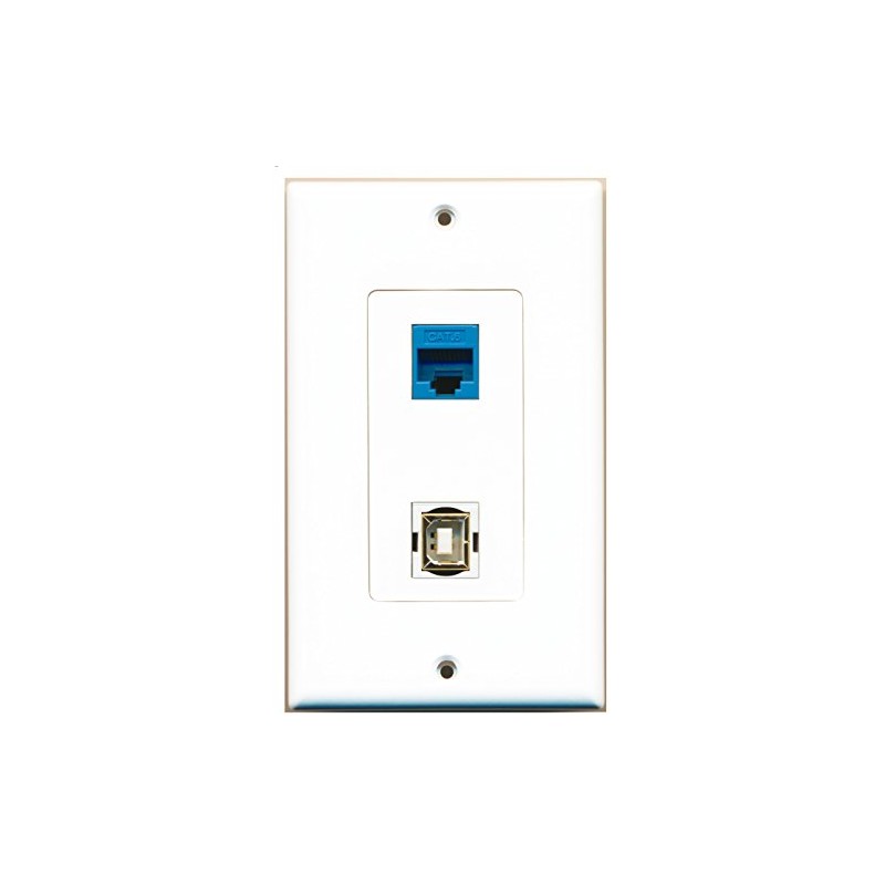 RiteAV 1 Port Cat6 Ethernet Blue 1 Port USB B-B