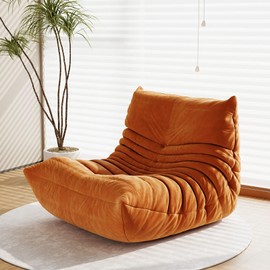 Snug Sofee Bean Bag Chairs for Adults, Bean Bag Sofa - Adult Size with Soft Waterproof Fabric for Living Room, Apartments, Reading Corner, Gaming, and Movie Venue (DarkOrange)