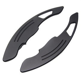 SK CUSTOM Steering Wheel Shift Paddle Extended Shifter Trim Cover compatible with HONDA CIVIC ODYSSEY SPIRIOR ACCORD CROWN ROAD URV CRV HYBRID ACURA CDX MDX RDX ILX TLX Car Accessories Aluminum Alloy Black