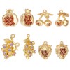 BENECREAT 8Pcs 4 Styles Real 18K Gold Plated Micro Pave