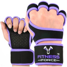 FITNESS FORCE Ventilated Gym Gloves for Men with Built-in Wrist Support for Workouts Weightlifting Gloves Workout Gloves for Women Exercise Fitness Gloves Perfect for Powerlifting, Cross Training