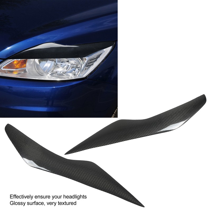 Front Headlight Eyelid Carbon Fiber Headlight Eyebrow Cover Replacement for