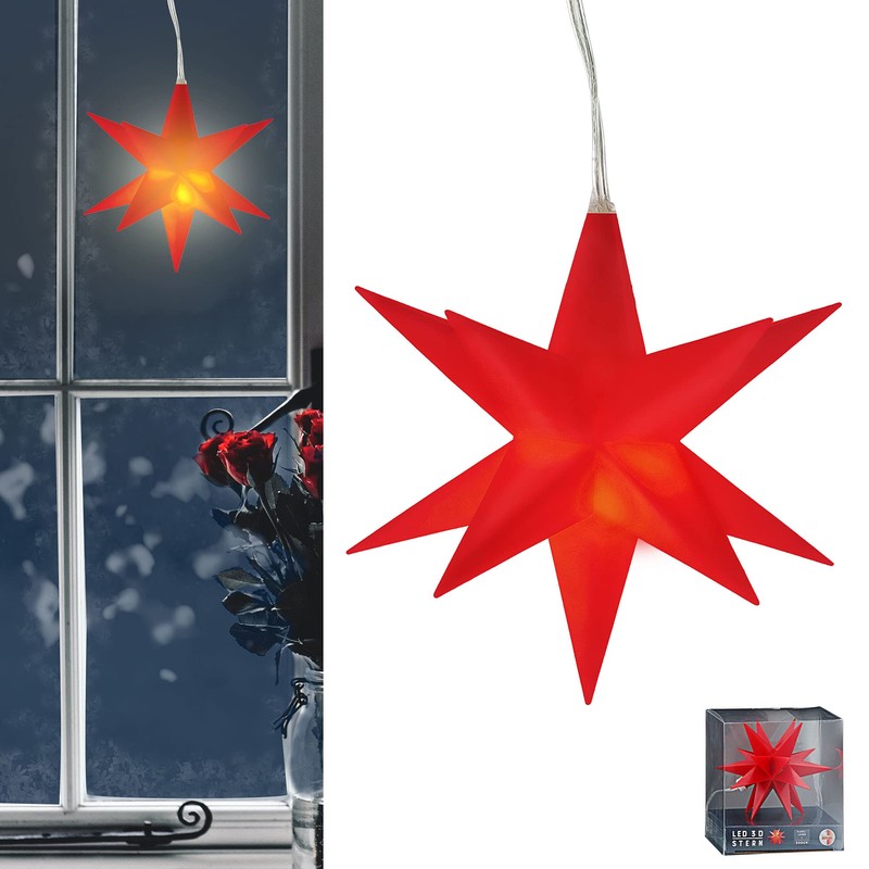 Luminous Star 3D Red 12 Prongs for Hanging Diameter 11