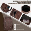 Mochila de Cuero Elegante para Hombre: Impermeable, para Laptop y