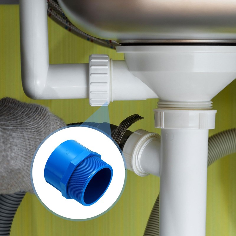 sourcing map 2 Pcs Union PVC Pipe Fitting 4" Male