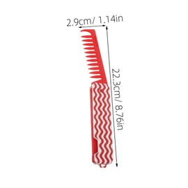 minkissy Comb Lightweight Wide Tooth Grooming Tool for Fluffy Hair Styling Travel Friendly Static Detangling Comb for Wet and Dry Hair Care Red