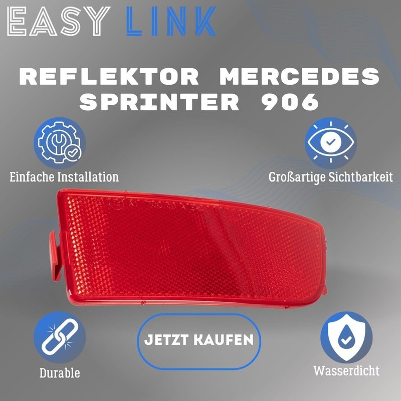 Easy Link Reflector Right Bumper Rear Reflector Compatible with Mercedes