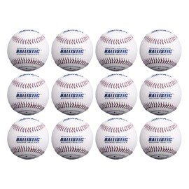 Baden Ballistic Leather Pitching Machine Baseballs | Durable Leather Construction for Consistent Performance, 12-Pack
