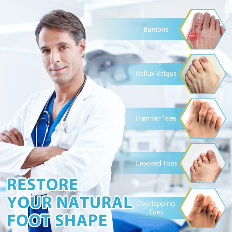 2 Stück Hallux Valgus Korrektur, Toe Separator, Überlappende Zehen korrektur,