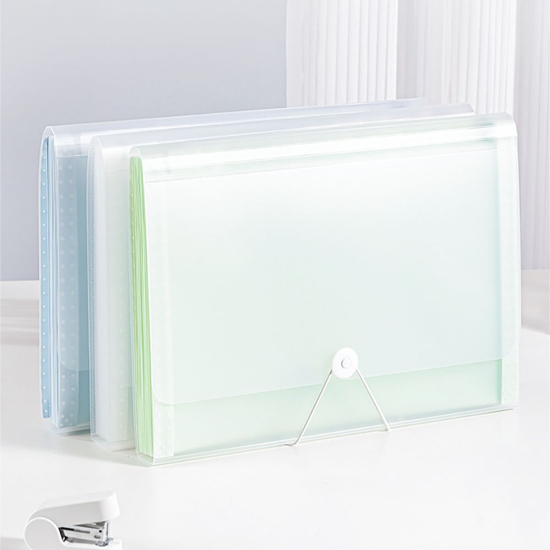Delhi Deli transparent accordion file 13 spaces transparent green /