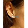 5 Pairs of Surgical Stainless Steel Aurora Borealis Crystal CZ