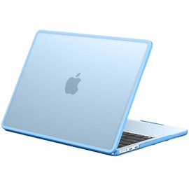 BlueSwan Anti-Cracking Hard Shell Case Compatible with MacBook Air 15 inch, M4 M3 M2 2025 2024 2023 Model A3114 A2941, Anti-Fingerprint Soft TPU Bumper + PC for Air 15" Laptop, Frosted Sky Blue