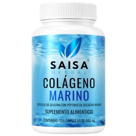 Pptidos de Colgeno Marino Puro  120 Cpsulas  Saisa Herbal  Suplemento Alimenticio  Piel, Articulaciones y Bienestar Diario                            