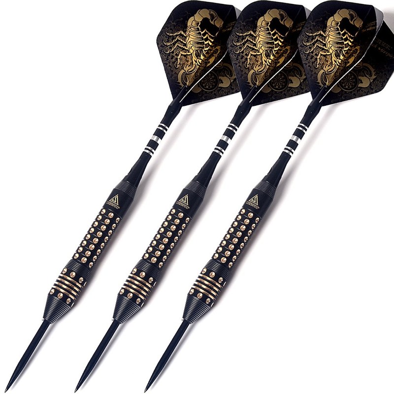 CUESOUL 22 grams Black Scorpion Steel Tip Darts Set with