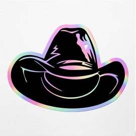 Holographic Decal Stickers of Cowboy Hat 1 Premium Waterproof Vinyl Decal Stickers for Laptop Phone Accessory Helmet Car Window Mug Tuber Cup Door Wall Decoration ANDVER3520881HO
