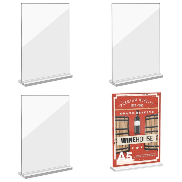 thirei Acrylic Stand, Pack of 4 Acrylic Table Stands, A5