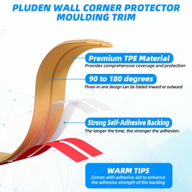 Pluden 40FT Flexible Wall Corner Protector Moulding Trim, Peel and Stick Inside & Outside Wall Corner Guards Edge Protector,Self Adhesive Molding Trim Strip for Edge Ceiling