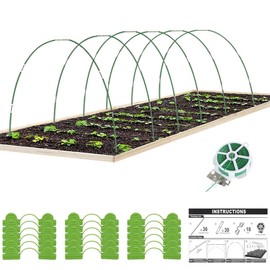 Garden Hoops for Raised Bed, 36 PCS Greenhouse Hoops 6 Sets of 8.5 FT Long Garden Arch Greenhouse Frame Rust-Free Fiberglass Garden Hoops for Row Cover Netting Shade Cloth
